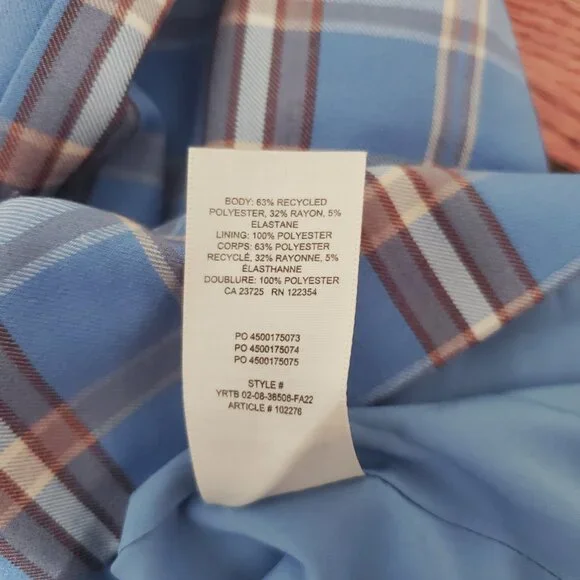 ARITZIA SUNDAY BEST Gerard Azurine Blue/White Plaid Dress NWT - Picture 14 of 16